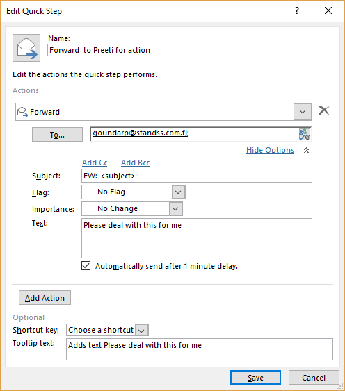 outlook quick steps location